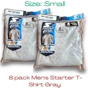 Starter Mens Crew Shirts Performance 8 Pack Size Small Gray
